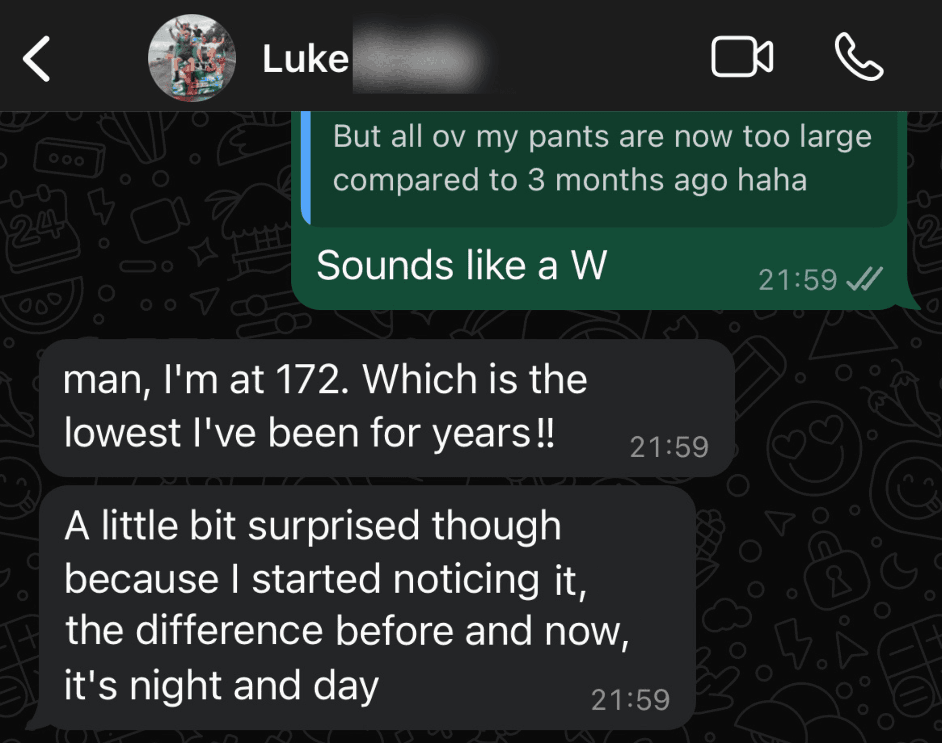 Luke noticed significant step change in strength and mental health
